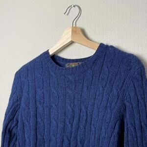 vintage charter club blue cable knit sweater